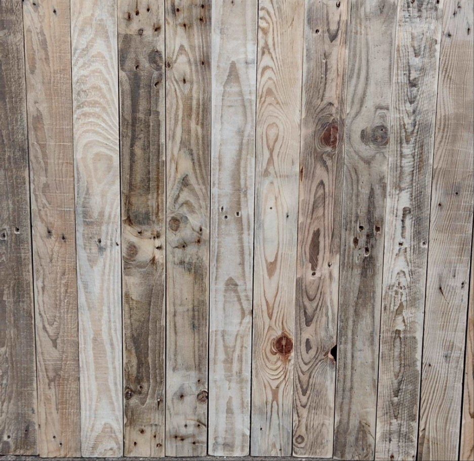 Brushed Reclaimed Pallet Wood Wall Cladding 11 Planks 90mm wide