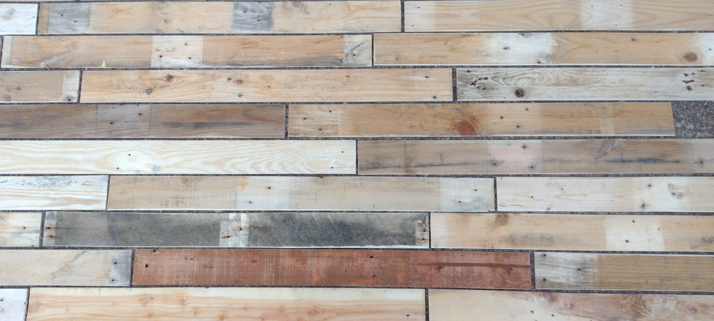Lightweight Rustic Natural Multicoloured Pallets Boards 1 sqm Assorted planks 7mm Thickness
