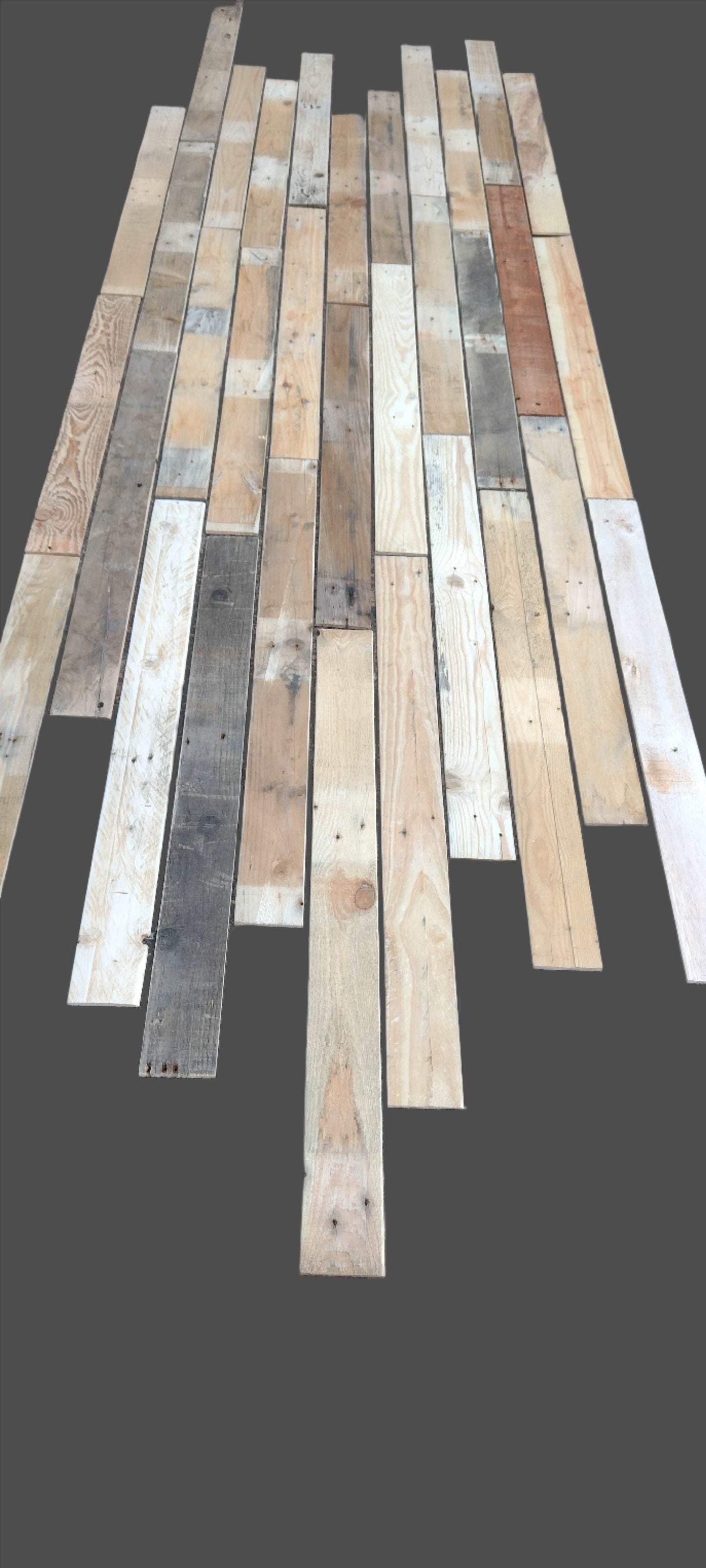 Lightweight Rustic Natural Multicoloured Pallets Boards 1 sqm Assorted planks 7mm Thickness