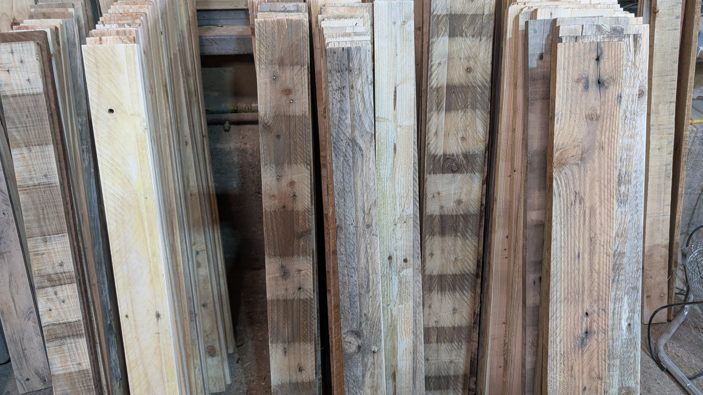 Reclaimed Pallets Planks Rustic Sanded For Wall Cladding 1m2
