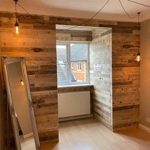 Rustic Internal Cladding 1m² Rustic Reclaimed Pallet Wood Planks – Mixed Length Wall Cladding ...