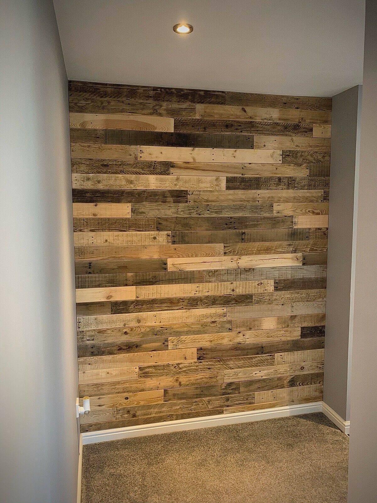 1m² Rustic Reclaimed Pallet Wood Planks – Mixed Length Wall Cladding ...