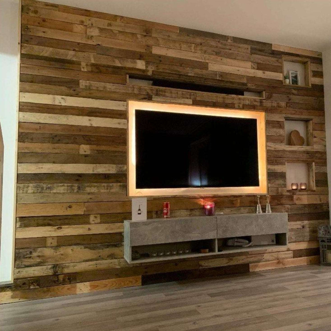 Oak Cladding Random 1m² Rustic Pallet Wood Wall Cladding – Random Length Reclaimed Boards ...