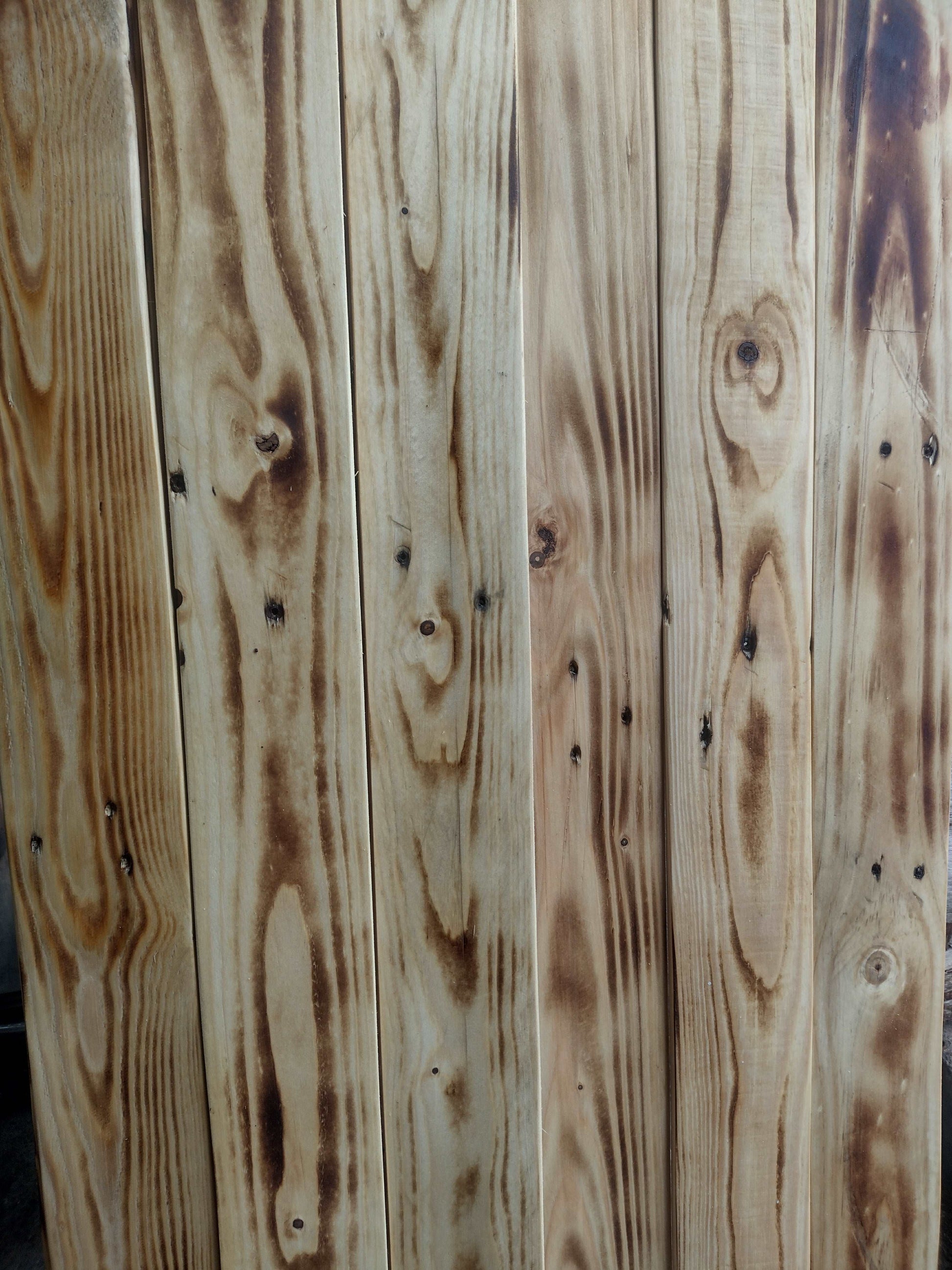 Charred Wooden Planks 1sqm  - Sanded and De-nailed - Lightweight Planks