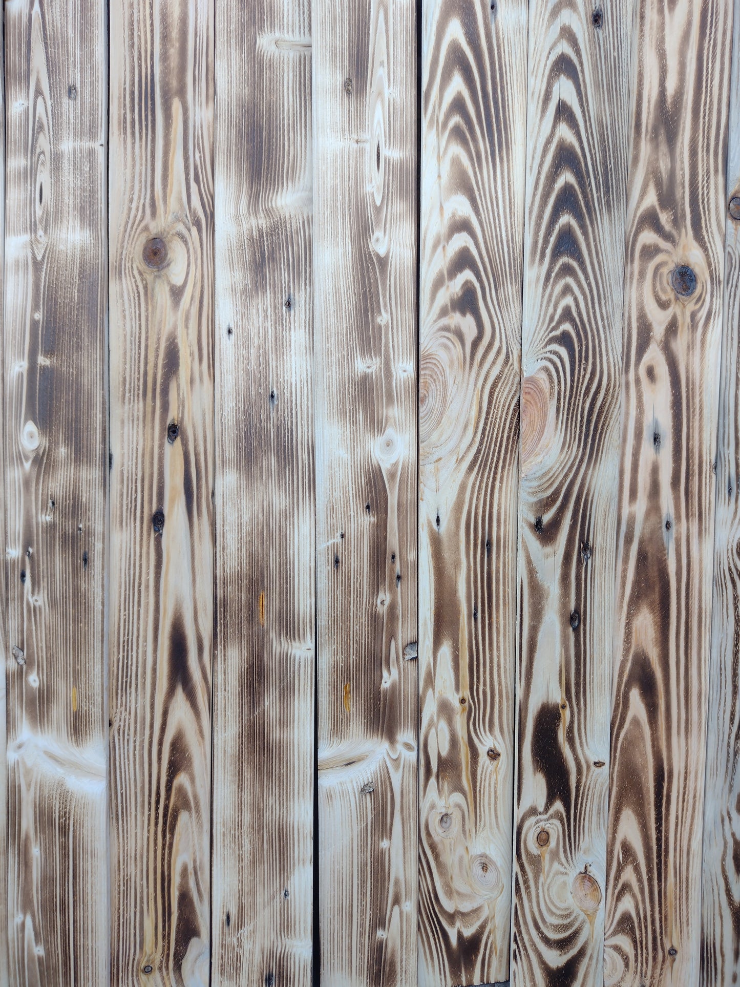 Charred Reclaimed Pallet Wood Wall Cladding  11 Planks 90mm wide