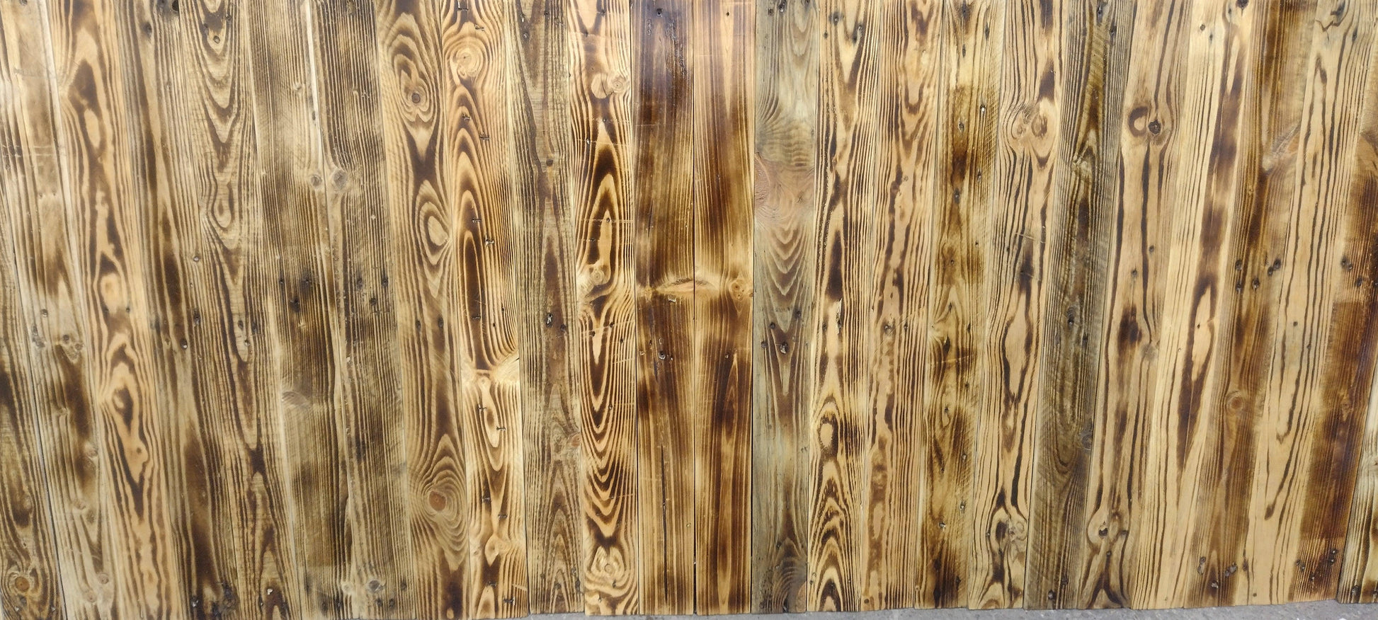 Scorched Distressed Reclaimed Planks Sanded De nailed 1 Sqm - Anpio woods ltd