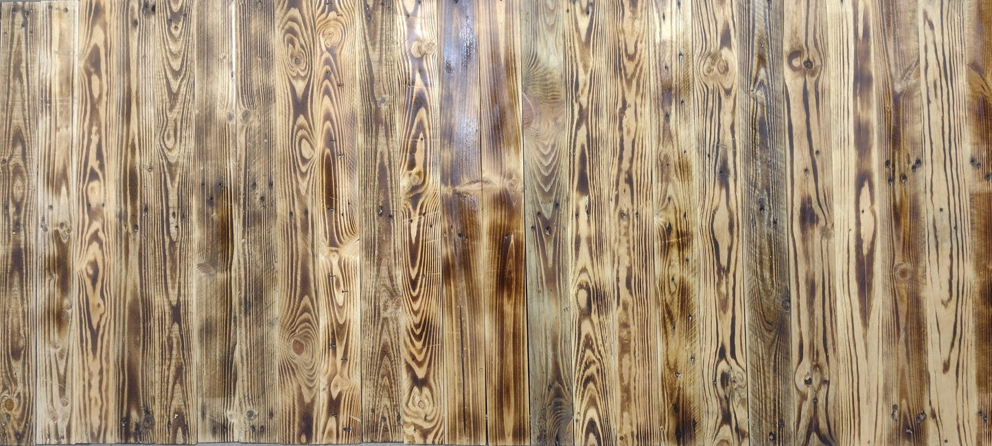 Scorched Distressed Reclaimed Planks Sanded De nailed 1 Sqm