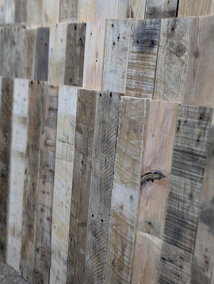 Timber Cladding Random Log 1m² Rustic Pallet Wood Wall Cladding – Random Length Reclaimed Boards ...