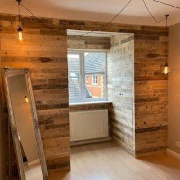 1m² Rustic Reclaimed Pallet Wood Planks – Mixed Length Wall Cladding ...
