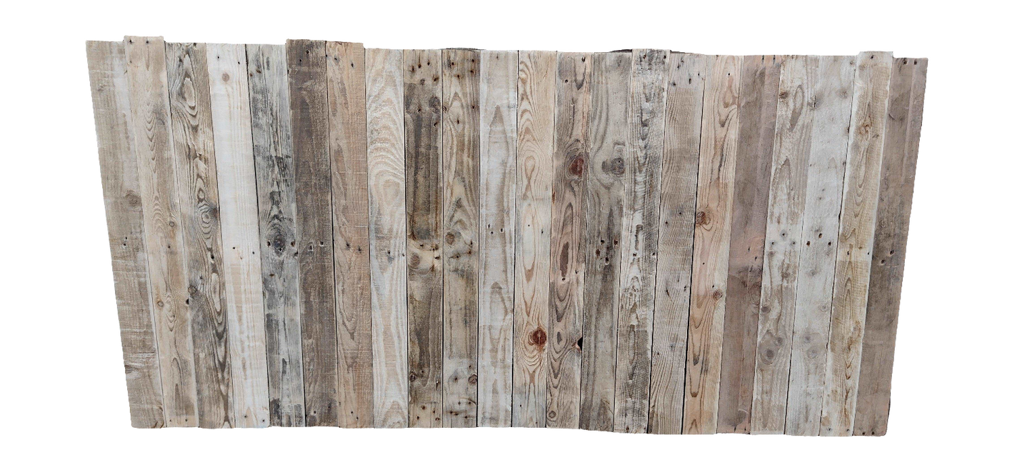 Brushed  Reclaimed Pallet Wood Wall Cladding  11 Planks 90mm wide