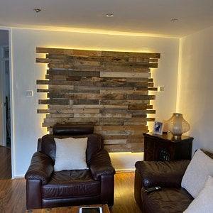 Reclaimed pallet boards 5 sqm cladding van conversion - rustic style pallet wall cladding