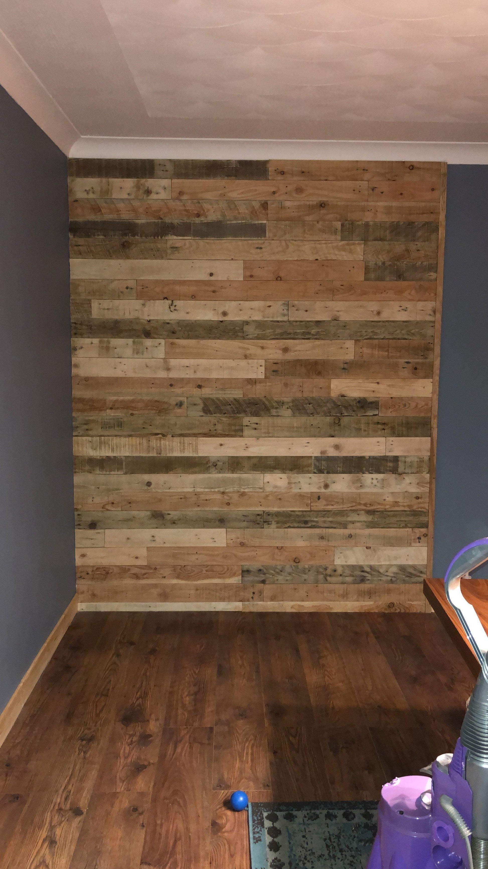 Reclaimed pallet boards 5 sqm cladding van conversion - rustic style pallet wall cladding