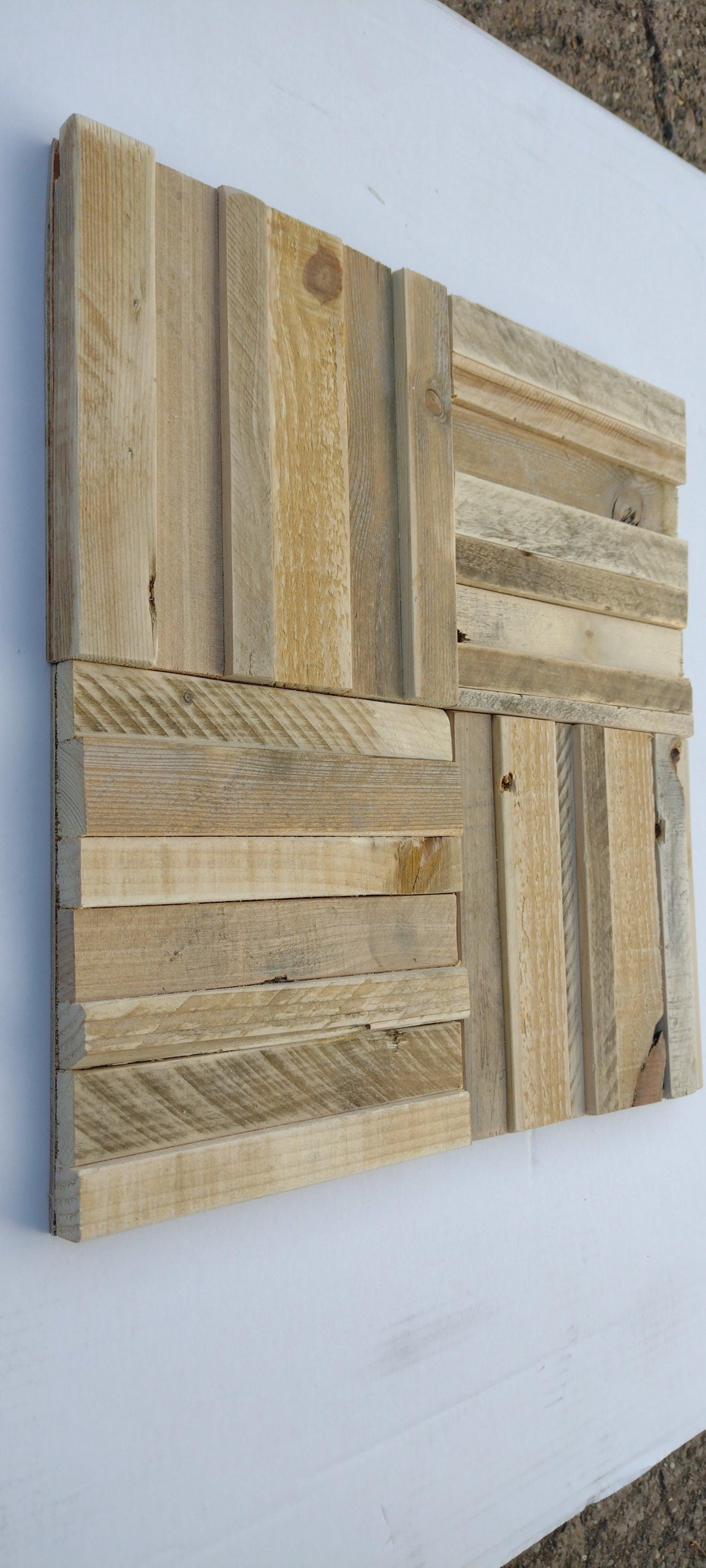 3D Mosaic Tile - Rustic Stick On Wall - Decorative Wooden Cladding