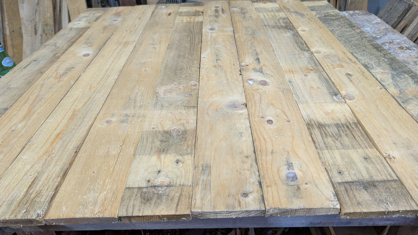1 SQM - Rustic Reclaimed Pallet Planks - Unique Wall Cladding - Length 115cm