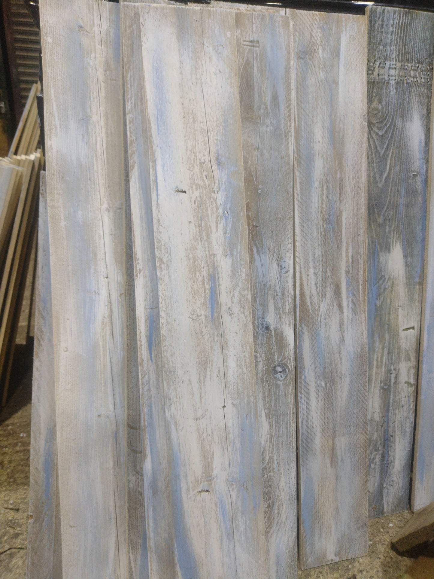 4m2 White Blue Wash Rustic Cladding Special Prepared Scaffolding Board