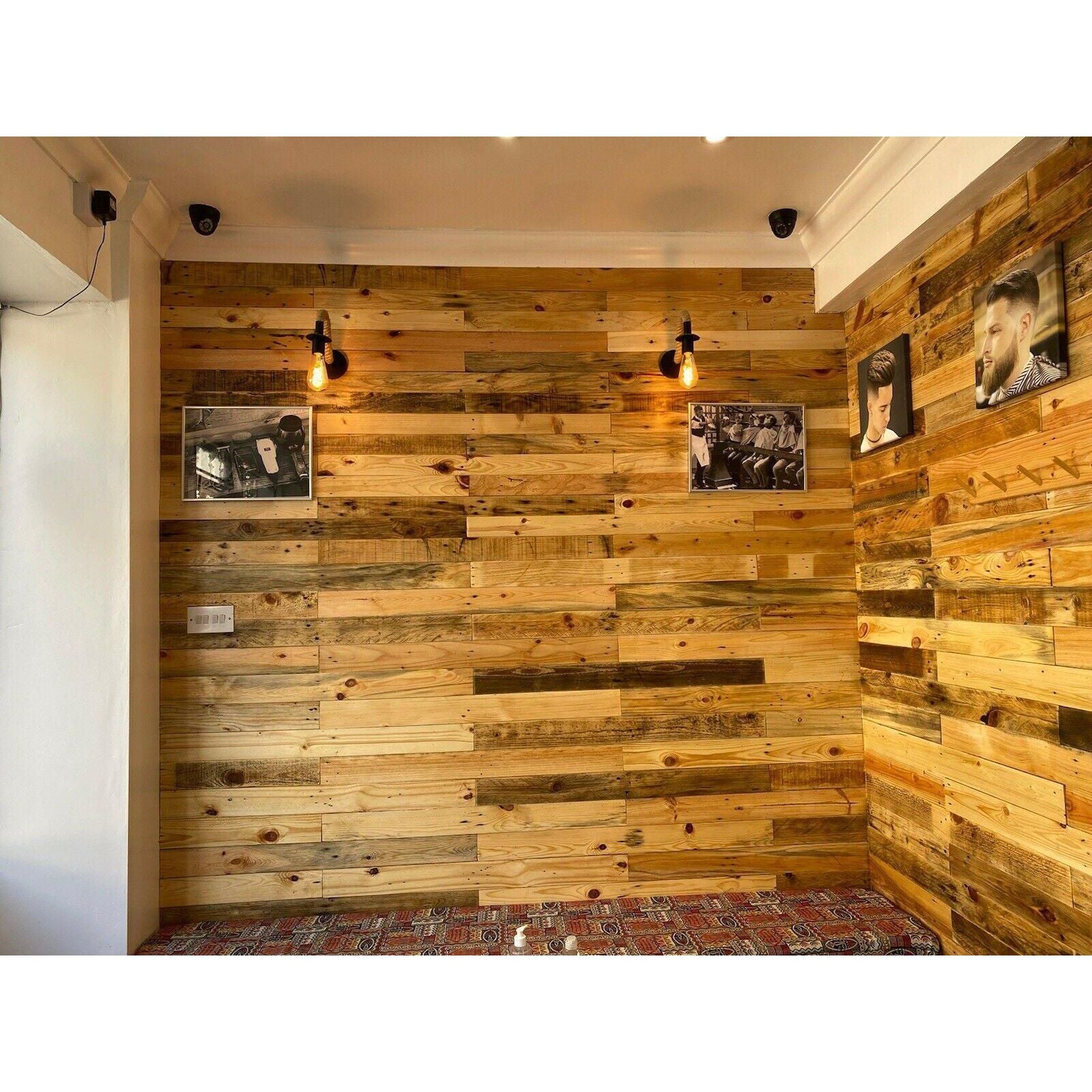 Reclaimed pallet boards 5 sqm cladding van conversion - rustic style pallet wall cladding