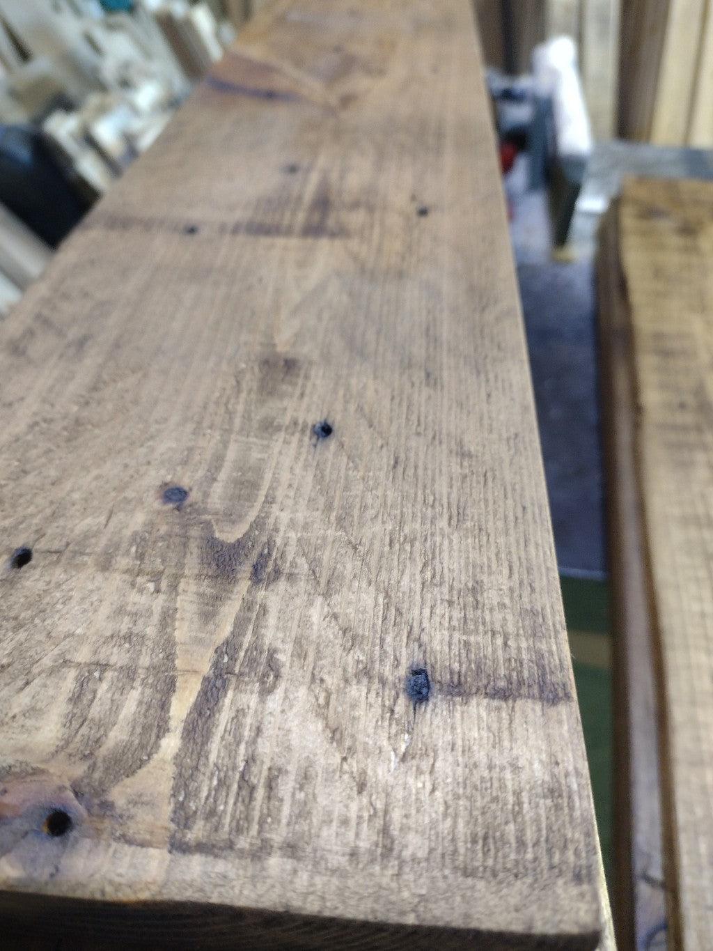 Reclaimed Distressed Board Dark Oak Wax Finish - Anpio woods ltd