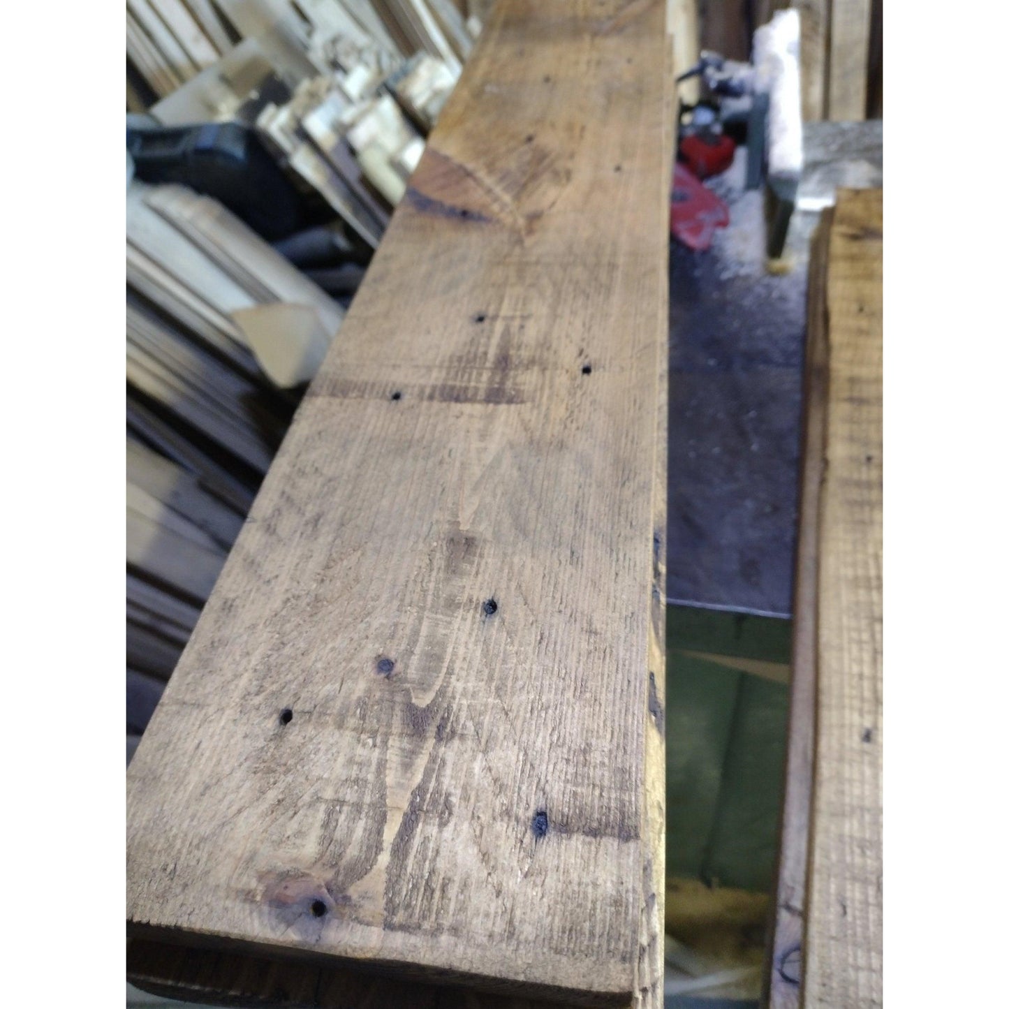 Reclaimed Distressed Board Dark Oak Wax Finish - Anpio woods ltd